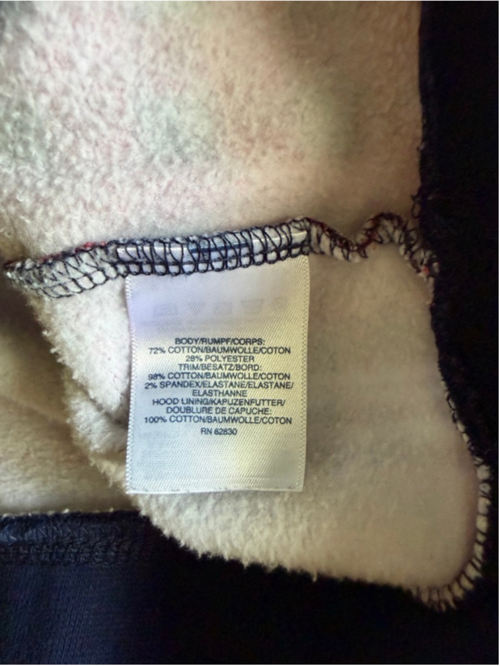 Lands' End Serious Sweats patchwork plaid pullover hoodie sweatshirt size large - Picture 5 of 11